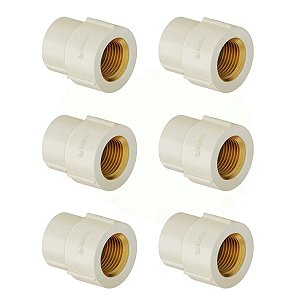 Kit 6 Luva Transição Aquatherm CPVC 22mm X 1/2'' Tigre