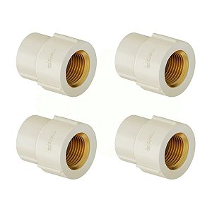 Kit 4 Luva Transição Aquatherm CPVC 22mm X 1/2'' Tigre