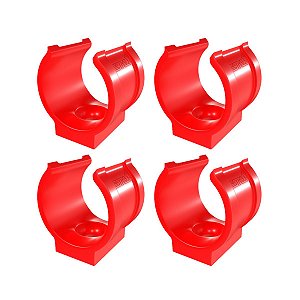 Kit 4 Abraçadeira Impacto P/ Cano Tubo 25mm 3/4'' Vermelha