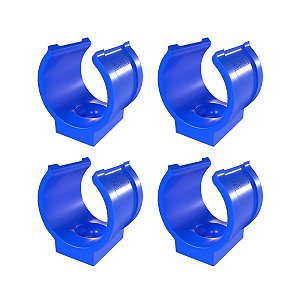 Kit 4 Abraçadeira Impacto P/ Cano Tubo 25mm 3/4'' Azul