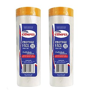 Kit 2 Plástico Filme Proteção Salva Pintura 240cmx10m Compel