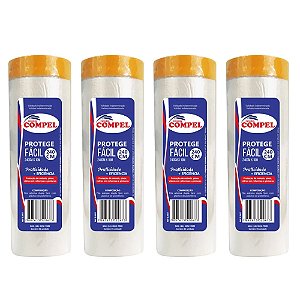 Kit 4 Plástico Filme Proteção Salva Pintura 240cmx10m Compel