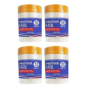 Kit 4 Plástico Filme Proteção Salva Pintura 55cmx17m Compel