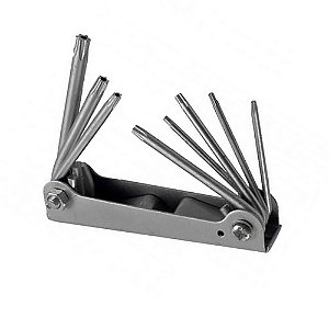 Jogo De Chave Torx Tipo Canivete 8 Pontas Aço Bestfer