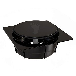 Ralo Click Inteligente Banheiro Quadrado 10cm Preto Estrela