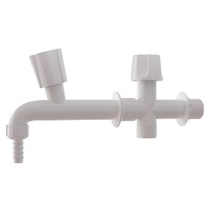 Torneira Tanque Máquina Lavar 3/4'' x 1/2'' Branca Estrela