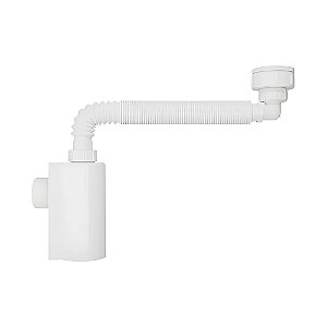 Sifão Compacto Universal De Parede C/ Copo Branco Astra