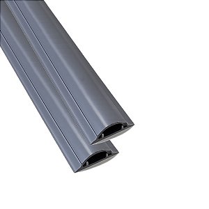 Kit 4mts Canaleta P/ Piso Chão Cabos 25x8 Cinza