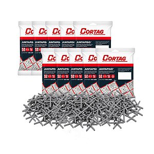 Kit 1000 Espaçador Cruzeta Juntapiso Azulejo 1,0mm Cortag