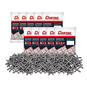 Kit 1000 Espaçador Cruzeta Juntapiso Azulejo 2,0mm Cortag