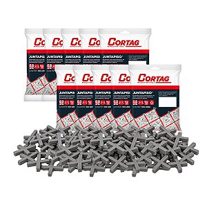 Kit 1000 Espaçador Cruzeta Juntapiso e Azulejo 5,0mm Cortag