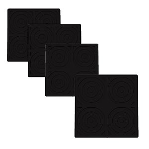 Kit 4 Protetor Ralo Anti Inseto Quadrado 150mm Preto PVC