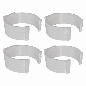 Kit 4 Abraçadeira Impacto P/ Cano Tubo 150mm 6'' Branca