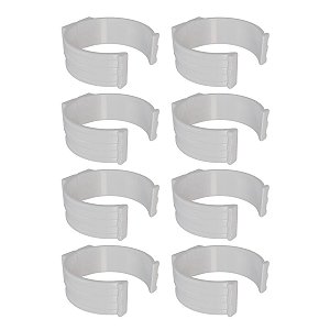 Kit 8 Abraçadeira Impacto P/ Cano Tubo 150mm 6'' Branca