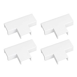 Kit 4 Acabamento Tipo T Branco P/ Canaleta 20x10mm