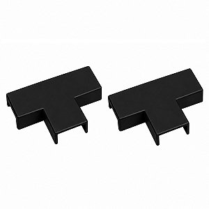 Kit 2 Acabamento Tipo T Preto P/ Canaleta 20x10mm
