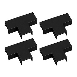 Kit 4 Acabamento Tipo T Preto P/ Canaleta 20x10mm