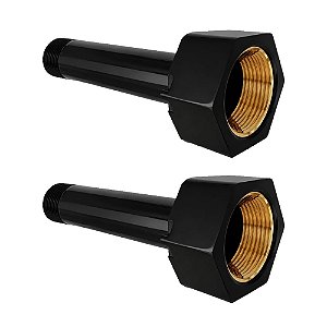 Kit 2 Tubete Longo 3/4'' DN20 Latão Conexão Hidrômetro