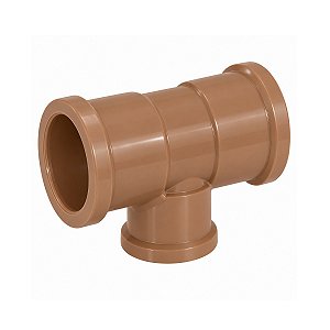 Tê PVC Redução Soldável 40x25mm Marrom Amanco