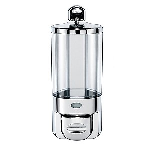 Porta Sabonete Dispenser Líquido Cromado Banheiro Parede