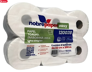 PAPEL TOALHA NOBRE BOBINA - EASY 6x200x20 100% CEL