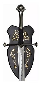 Espada Decorativa Anduril Narsil do Aragorn Senhor Dos Anéis + Suporte de Parede