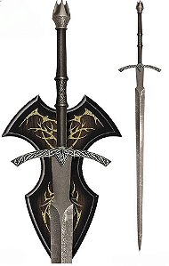 Espada Decorativa Rei Bruxo Angmar WitchKing c/ Suporte
