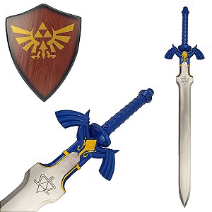 Espada Master Sword The Legend Of Zelda c/Suporte Tamanho Real em Aço