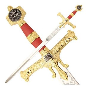 Espada Medieval Rei Davi - Rei Salomão Dourada