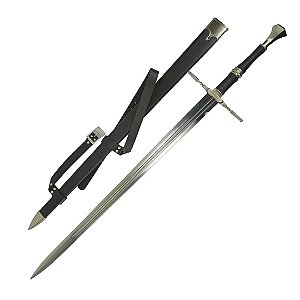 Espada Decorativa Aço The Witcher Geralt Rívia Steel Sword c/ Bainha