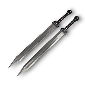 Espada Dupla Gladius Máximos Gladiador Romano Bainha Costas Em Aço