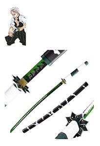 Espada Katana Cosplay Demon Slayer Sanemi Shinazugawa em Aço