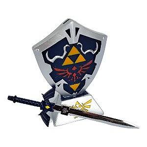 Espada e Escudo Zelda Com Suporte de mesa Abridor de Carta Decorativo