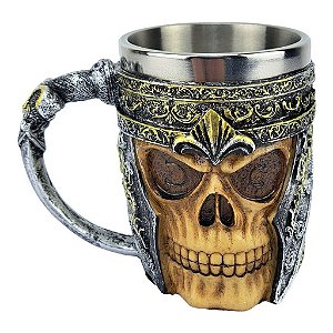 Caneca Caveira Medieval Viking Gladiador Inox