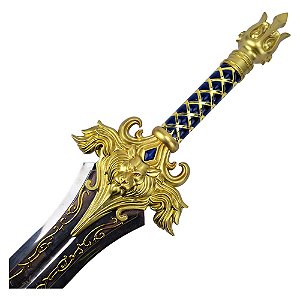 Espada Rei Llane Wrynn II Filme World Of Warcraft Leão Dourado c/ Suporte Parede Decorativa em Aço