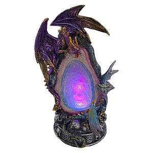 Dragão Pedra Mágica - Enfeite com Led Troca de cor