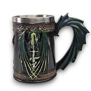 Caneca Dragão na Espada Resina 3D
