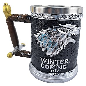 Caneca Game Of Thrones Stark Winter Is Coming Resina 3D