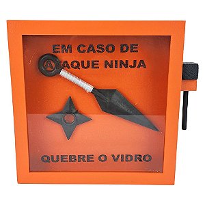 Quadro Decorativo Em Caso de Ataque Ninja Quebre o Vidro