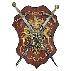 Escudo Brasão Hannya Espada Dupla Cruzada