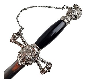 Espada Cerimonial Maçonica Cavaleiro Templário Bainha De Metal