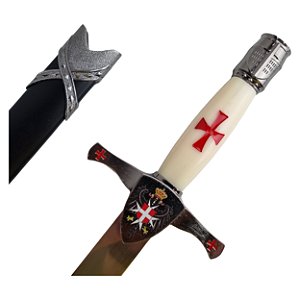 Adaga Medieval Pomo Capacete Cavaleiros Templários C/ Bainha