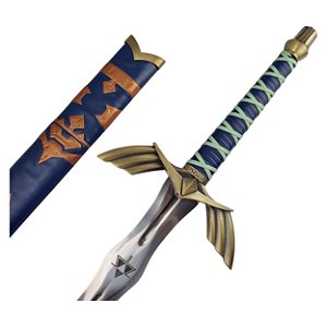 Espada Master Sword Em Aço Zelda BOTW Com Bainha E Suporte