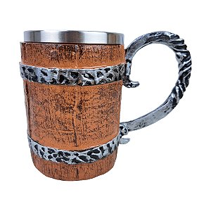 Caneca Medieval Barril Envelhecido 400mL