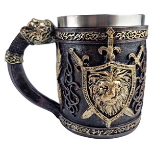 Caneca Medieval Brasão Leão 400ml