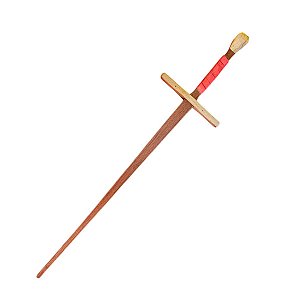 Espada Medieval Longa De Madeira Cumaru Waster Vermelha HEMA 120cm
