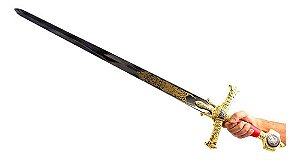 Espada Medieval Dourada Rei Davi 1,20m + Suporte