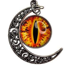 Colar Pingente Olho de Sauron Prateado Senhor dos Anéis