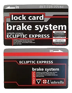 Cartão de Acesso Keycard Preto Brake System Resident Evil 0