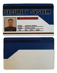 Cartão de Acesso Keycard Azul Security System Resident Evil 0
